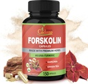 Cadane Forskolin Kosttilskud - 5in1 med gurkemeje Curcumin, Arjuna, Garcinia Cambogia, og grøn te - 5 måneders levering - 150 kapsler