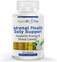 Sigma Biotics Adrenal Health Daily Support - Adrenal Support med Adaptogene Urter, Vitamin og Aminosyrer - Non- GMO Adrenal Complex for Energy and Vitality - 60 kapsler