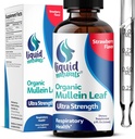 Mullein Drops til Lungs, 2 Fl. Oz, Mullein Leaf Extract til Lungs Strawberry Flavor, Mullien Lung Detox og Cleanse, Mullen Tincture Støtte til sund vejrtrækning