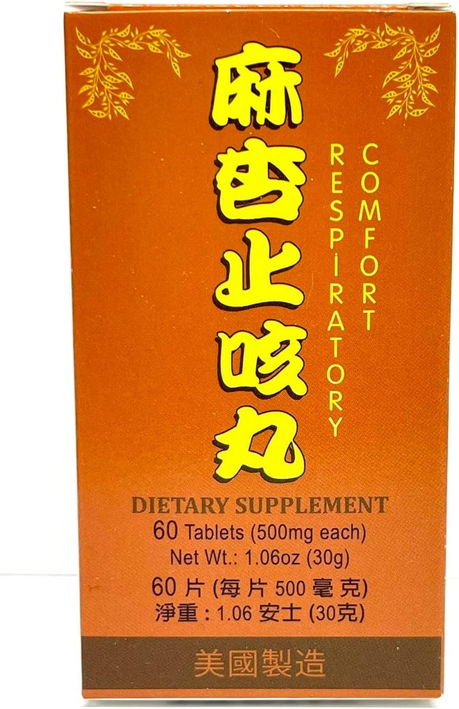 Respiratory Comfort - Host Formel Herbal Supplement Hjælper til Respiratory System, Hoste w Phlegm 500mg 60 Tablets Made in USA