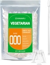 WANANFU Størrelse 000 Tomme kapsler Vegetarisk (500 Greve) Bundle med Micro Lab Spoon, Clear Filtable Veggie Pill Kapsler 000 til at lave dine egne kosttilskud