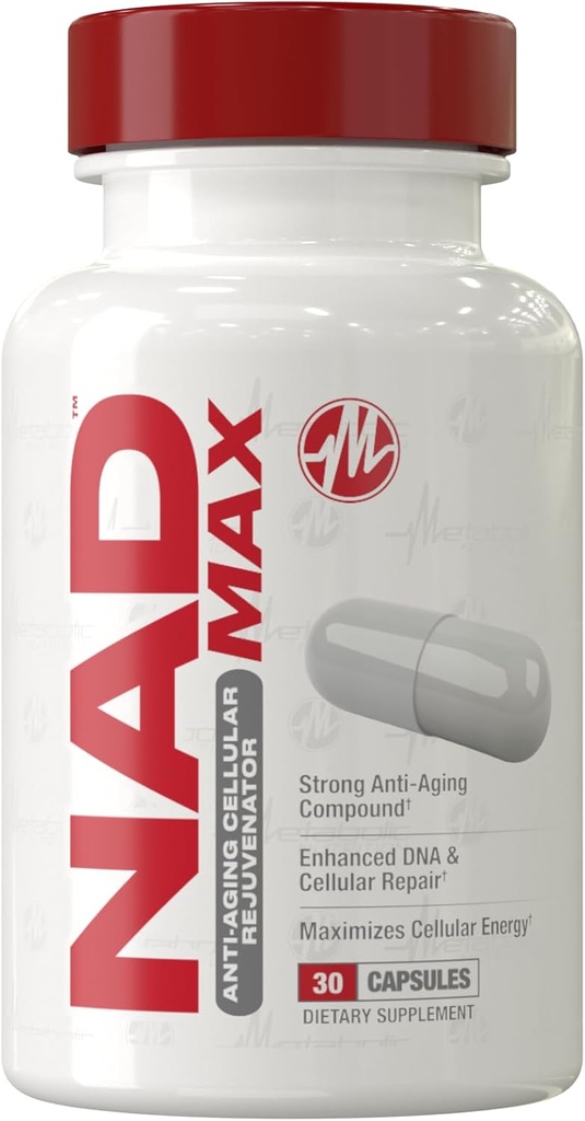 Metabolisk ernæring NAD MAX 350 mg Anti- Aging cellulær forynger, understøtter cellulær energi og mitokondriel funktion, 30 dages forsyning