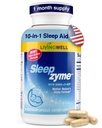 Sengetid Supplement med Melatonin, GABA, 5-HTP, Valerian Root, Magnesium, L- Theanin, Lemon Balm & Humle til Deep Snooze & Unwinding - 60 Kapsler
