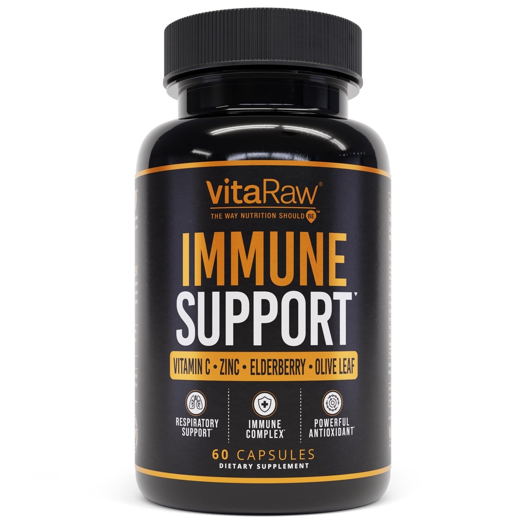 Immunstøtte Vitaminer - Hyldebær med zink, C-vitamin og hvidløg til voksne - Sambucus Black Elderberry Kapsler & Echinacea Immunity Fornyelse Complex
