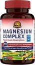 Vitalitown Magnesium Complex Supplement 500mg, Maximized Absorption, NSF Certified Chelated Magnesium Glycinate, Malat, Taurat & Citrate for Sleep, Energy & Heart, Vegan, Non- GMO 240 Caps