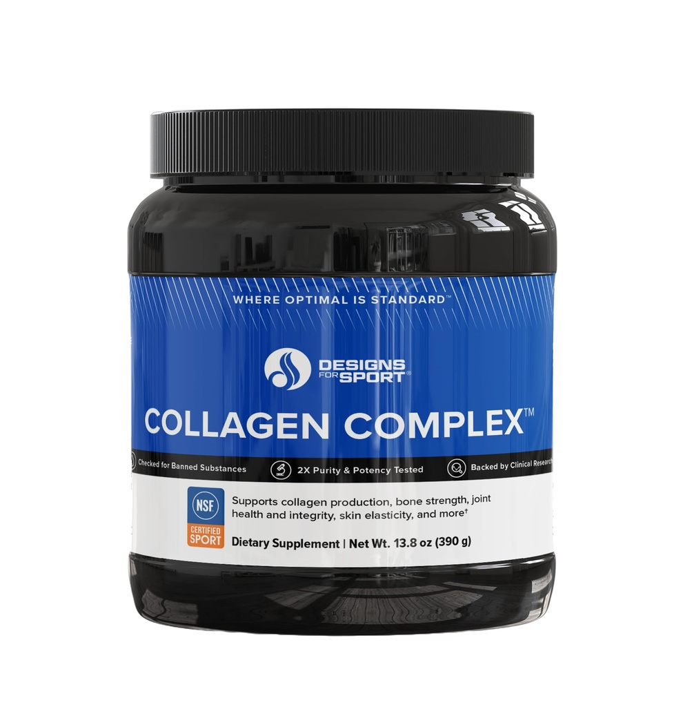 Design for Sport Collagen Complex - NSF Certified for Sport Collagen Peptider Powder - Collagen for Joints, Knoglestyrke, Hud Elasticitet (13.8 oz)