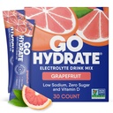 GoHydrate Lavnatrium Electrolytes Powder Pacets Sugar Free - Instant Hydration Daily Drink Mix - Zero Sugar Water Flavor Packet Singles med D-vitamin - (Grapefrugt, 30 pakker)