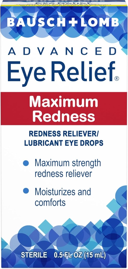 Bausch & Lomb Advanced Eye Relief Maks. rødme Smøremiddel øjendråber fra 0, 5 Fl Oz (15 ml) - pakke med 5