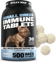 Bully Max Small Breed Hund immunsupporttablets - Chewable Hund Multivitamin Immunity Booster Supplement Tablets for Hvalpe & Voksne Hunde - Pet Vitaminer med Astaxanthin, Colostrum, Gurkemeje - 30 tabletter