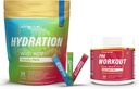 Sugar Free Hydration Powder Packets Variety - 24 Stick Packs & PreWorkout Powder med ACV Measures 124; Heat, Motion, Travel, Daily Hydration + Superfood Energy & All- Natural Nitric Oxide Booster Plus koffein