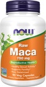 Now Foods Supplements, Maca (Lepidium meyenii) 750 mg Raw, Reproductive Health *, 90 Veg Capsules