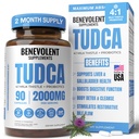 2000mg Advanced TUDCA Supplement - Max Absorption TUDCA Bile Salts with 4:1 Milk Thistle and Probiotics - Supports Liver Detox & Cleanse, Gallbladder, Gut & Kidney Health - 90 Vegan Capsules
