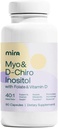 MIRA PCOS supplement, Myo Inositol & D- Chiro Inositol 40: 1 Ratio, Hjælper med at fremme Hormonal balance og støtte Ovarie Sundhed & Metabolisme, 90 kapsler (30 Servere), 1 flaske