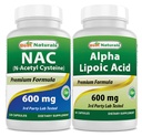 Bedste Naturals NAC 600 mg & Alpha Lipoic Acid 600 mg