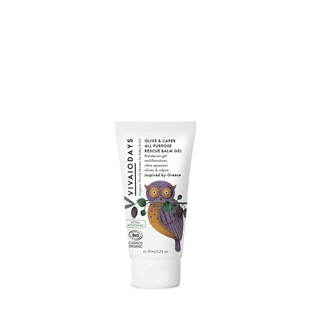 VIVAIODAYS Olive & Caper Alle formål Extra Lindrende Rescue Balm Gel til tørre, Irriteret & Følsom Baby & Voksen Hud. En lille går en lang vej. 1,25 oz.