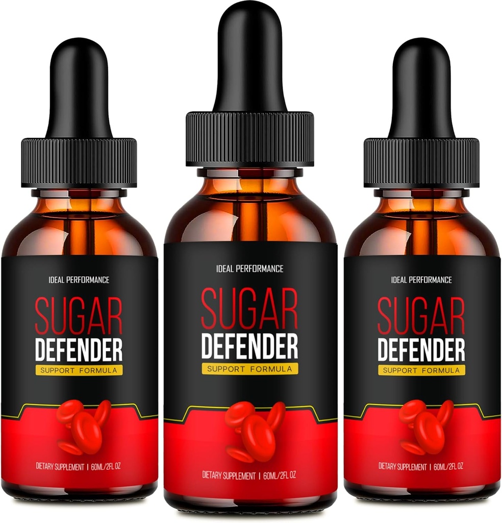 IDEAL YDEEVNE Sugar Defender Drops, Sugar Defender Supplement Liquid Drops - Maksimal styrke, SugarDefender Sundhed og Wellness Alle naturlige formel, SugarDefender Liquid Anmeldelser (3 Pack)