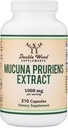 Mucuuna Pruriens Extract Capsules - Dopamin Boosting Supplement - 210 Tæl, 1.000mg Per Serving, 20% (fra Velvet Bean) (for Mood and Motivation Support) Tredjeparts testet af Double Wood