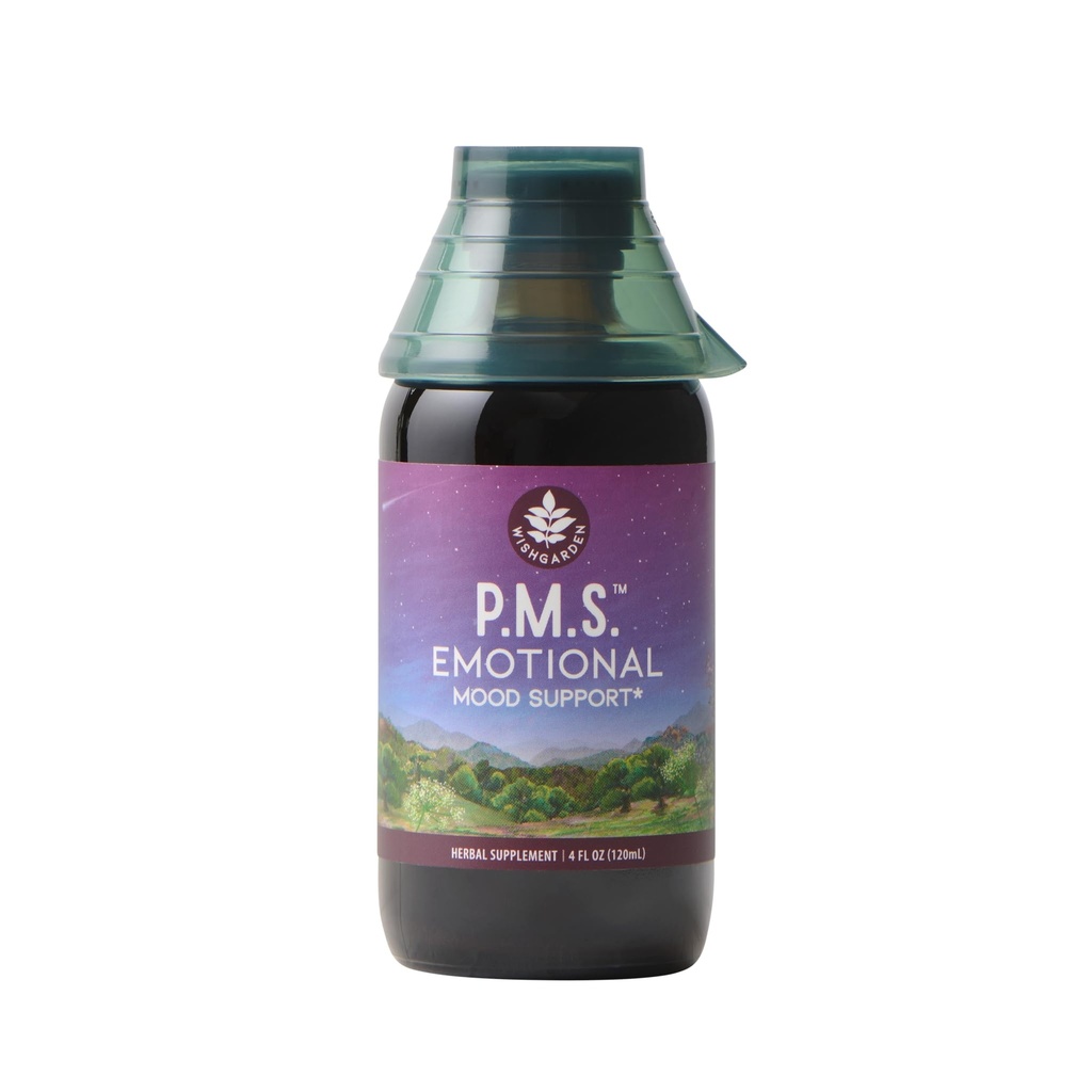 WishGarden Urter PMS Følelsesmæssig for kvinder - Urte PMS Support for kvinder med Vitex Berry & Blue Vervain, PMS Mood Swing Relief & PMDD Relief Supplement, Følelsesmæssig Support Under PMS, 4oz