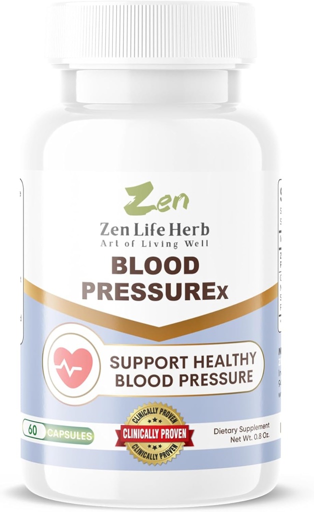 ZEN LIFE HERB Blood PressuREx - Heart Health Blood Pressure Support Supplement-Support Blood Pressure & Healthy Circularity Naturally Ginseng Plus Blend 100% Pure Plant-Based Supplement (60 Capsules)