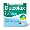 Dulcolax Afføring Blødgøringsmiddel Laxative Væske Gel Kapsler, Let Obstipation Relief til hårde, tørre afføring, Docusat natrium 100 mg, 100 Tæl