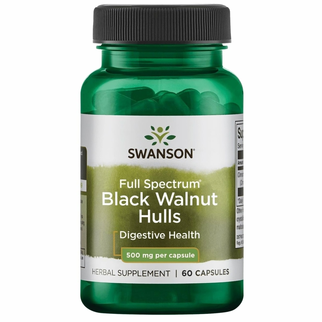 Swanson Black Walnut Hulls 500 milligram 60 kapsler