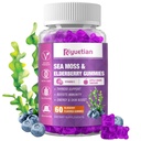 Sea Moss Gummies & Elderberry - C-vitamin + zink - Styrke Immun & Thyroid Support Booster Gummies Bears til børn og voksne - 60 naturlige Seamoss Gummies