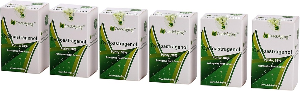 Crackaging Super- Absorption Cycloastagenol 98% fra (10 mg per kapsel) (30 hætter / flaske 6 flasker)