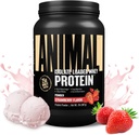 Animal Whey Isolate Protein Powder - Loaded for Pre & Post Workout Muscle Builder og Inddrivelse med fordøjelige enzymer til mænd og kvinder - 25g Protein, Great Smag, Low Sugar - Strawberry 2 lbs