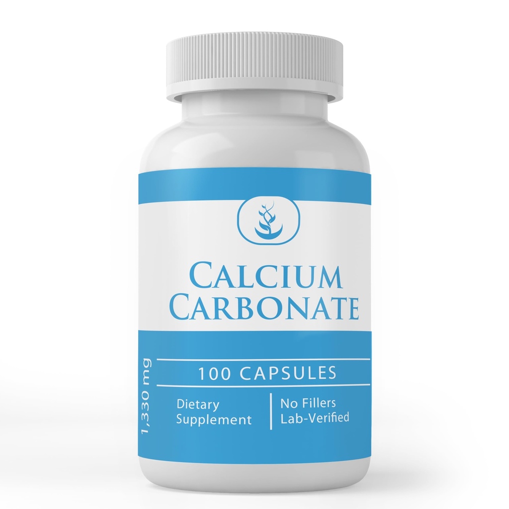 Pure Original Ingredients Calcium Carbonate, (100 Capsules) Always Pure, No Additives Or Fillers, Lab Verified