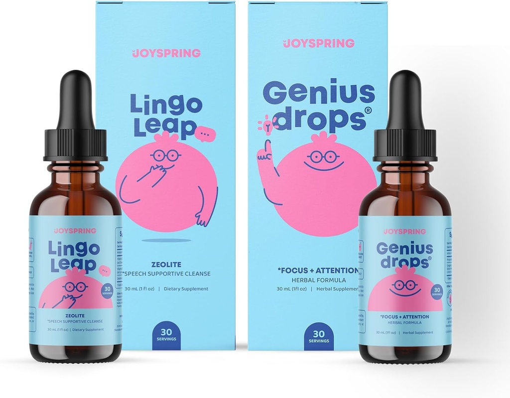 JoySpring Tale Delay supplement til børn og Genius dråber til børn