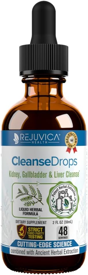 Cleanse Drops - Avanceret Nyre & Gallblære Cleanse Support - Flydende levering til bedre Absorption - Chanca Piedra Brugt i Amazonsk Regnskov