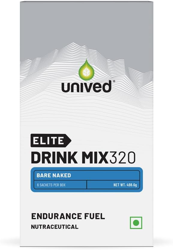 Unived Elite Drink Mix 320 Buddy; High Calorie Energy Drink Buddy 124; 2: 1 Ratio & 80g Kulhydrater med 1705mg Essential Electrolytes Buddy 124; Endurance Atleter Sports Drink, Bare Nøgen, 6 Pack