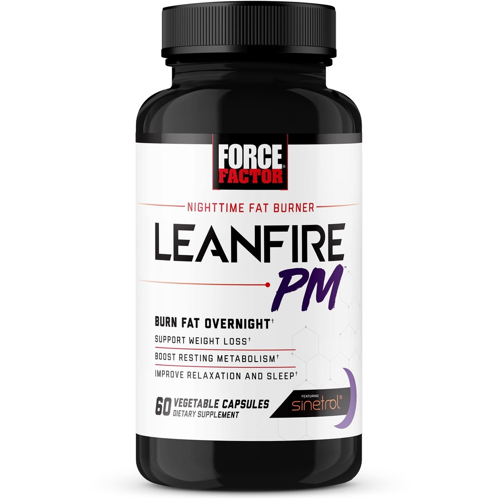 Kraft faktor LeanFire PM vægttab piller for kvinder & mænd, Fat Burner & Overnatning vægttab piller til at brænde fedt, Boost Metabolisme, Forbedre søvn, kraftfuld formel for utrolige resultater, 60 kapsler