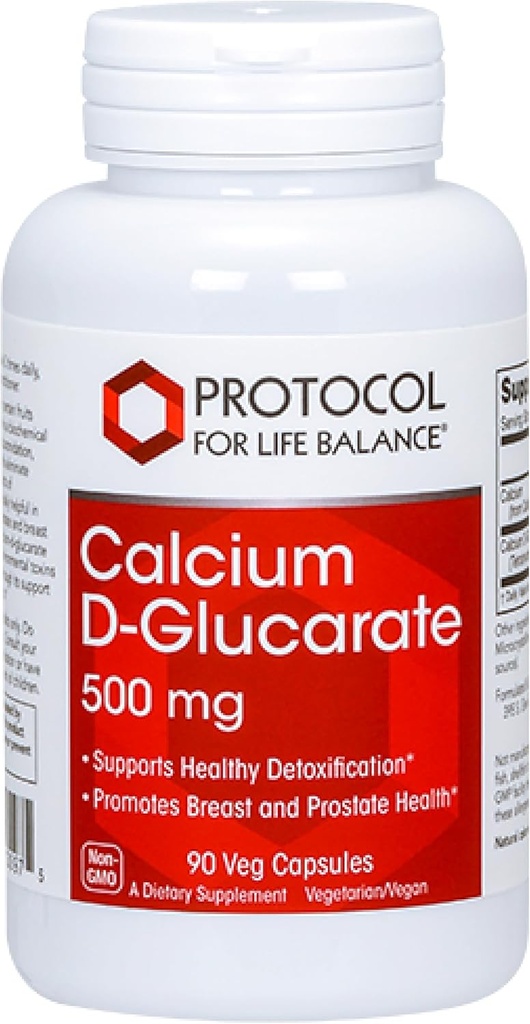 PROTOKOL FOR LIV BALANCE Calcium D- glucarat - 500mg Calcium D glucarat - Detox Support - for Breast & Prostata Health - non-GMO & Dairy Free - 90 Veg Caps