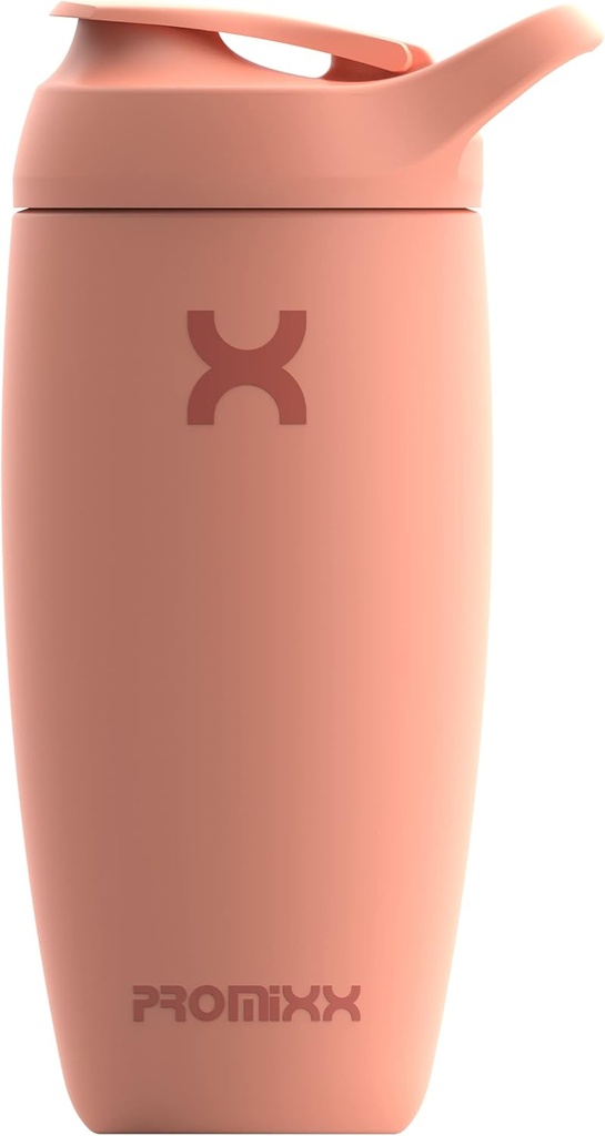 Promixx Pursuit Shaker Flaske Isoleret rustfrit stål Vandflaske og shaker Cup, 18oz, Coral