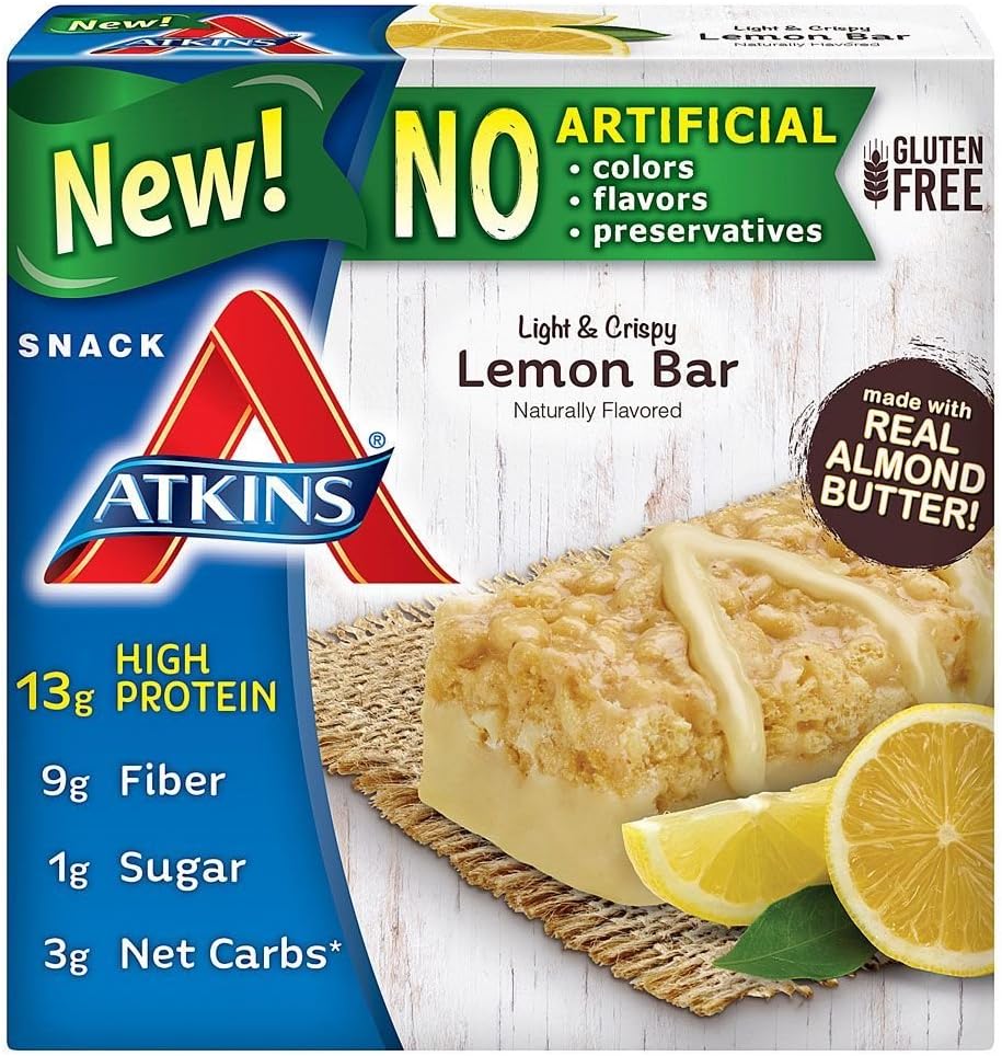 Atkins Snack Light Crispy Lemon Bar, 5 små barer (pakke med 2)