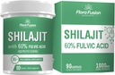 SHIAJIT kapsler 1000mg - Himalayan Shilajit med Fulvic Acid - Shilajit tillæg med planteekstrakter - Shilajit tillæg Capsules - Shilajit for mænd og kvinder - 90 Kapsler
