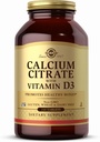 Solgar Calcium Citrate med D3- 240 tabletter - Non- GMO, Gluten Free, Kosher - 60 Servere