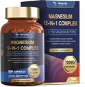 Totaria Magnesiumkompleks 700mg 12 i 1 Magnesiumtillæg med Glycinat Citrat Malatoxide Taurat Aspartat Orotere Magnesiumrelaxation, Muscle, Heart Support, Vegan 120 Kapsler