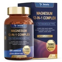 Totaria Magnesiumkompleks 700mg 12 i 1 Magnesiumtillæg med Glycinat Citrat Malatoxide Taurat Aspartat Orotere Magnesiumrelaxation, Muscle, Heart Support, Vegan 120 Kapsler