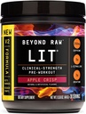 BEYOND RAW LIT V2 Clinical Strength Pre Workout Powder, Hits Hårdere, Større Pumper, Koffein, L- Citrullin, Creatin, Apple Crisp, 30 Serveringer