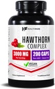Healthfare Hawthorn Berry Supplement Extract 3000mg • 124; Ekstra styrke Herbal Formel • 124; 200 Vegan Kapsler • 124; Understøtter hjerte & cirkulære sundhed • 124; Non- GMO, Gluten- Free • 124; Fremstillet i USA