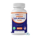 Vitamatic Melatonin 10 mg Fast Opløs tabletter - Quick- Opløs søvnstøtte supplement til voksne - Vegetarisk, ikke-GMO & Gluten- fri - Natural Berry Flavor - 365 tabletter