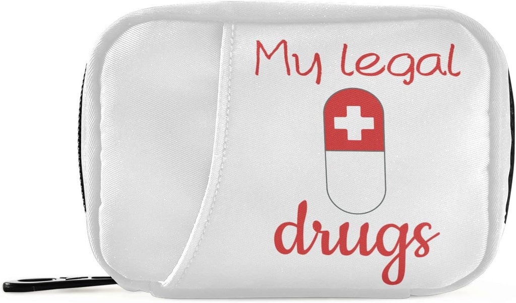 Pill Organizer Pill Box 7 Dag Pill Case Rejsepose Pill Organizer Bag med lynlås Portable ugentlige sag Kompakt størrelse for Vitamin Supplement Holder