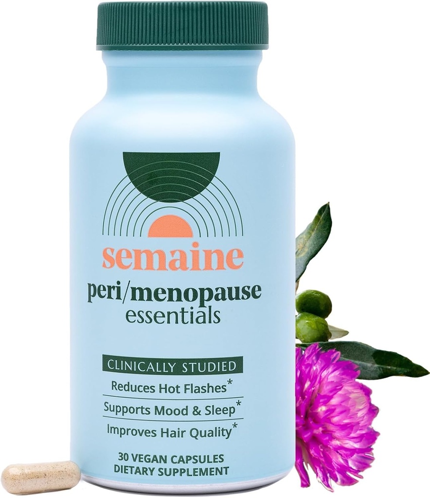 Semaine Peri / Menopause Essentials, 30 Ct. - Fuller Hår, No More Hot Flashs, Hormonbalance, Bedre søvn & Mere - Klinisk-Studerede, Non- Hormonal Formel