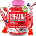 Creatin monohydrat gummier til mænd og kvinder - Creatin præ-workout gummies med Taurine & vitamin B6 B12 for maksimal styrke, muskel, energi, Endurance & Focus, Økologisk, Vegan- 60 Greve