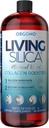 Orgono Living Silica Collagen Booster against 124; Vegansk Mineral- based Silica Supplement 124; Understøtter sund Collagen & Elastin Produktion til fælles & Knoglestøtte, glødende hud, stærk hår & Nails against 124; 33.8 Fl Oz