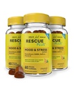 RESCUE Bach Plus Mood & Stress Support Gummies, Daglig Kosttilskud med Passionflower, GABA, Saffron & Vitamin D, Natural Orange Flavor, Vegan & Gluten- Free, 3 Pack, 180 Tæl alt