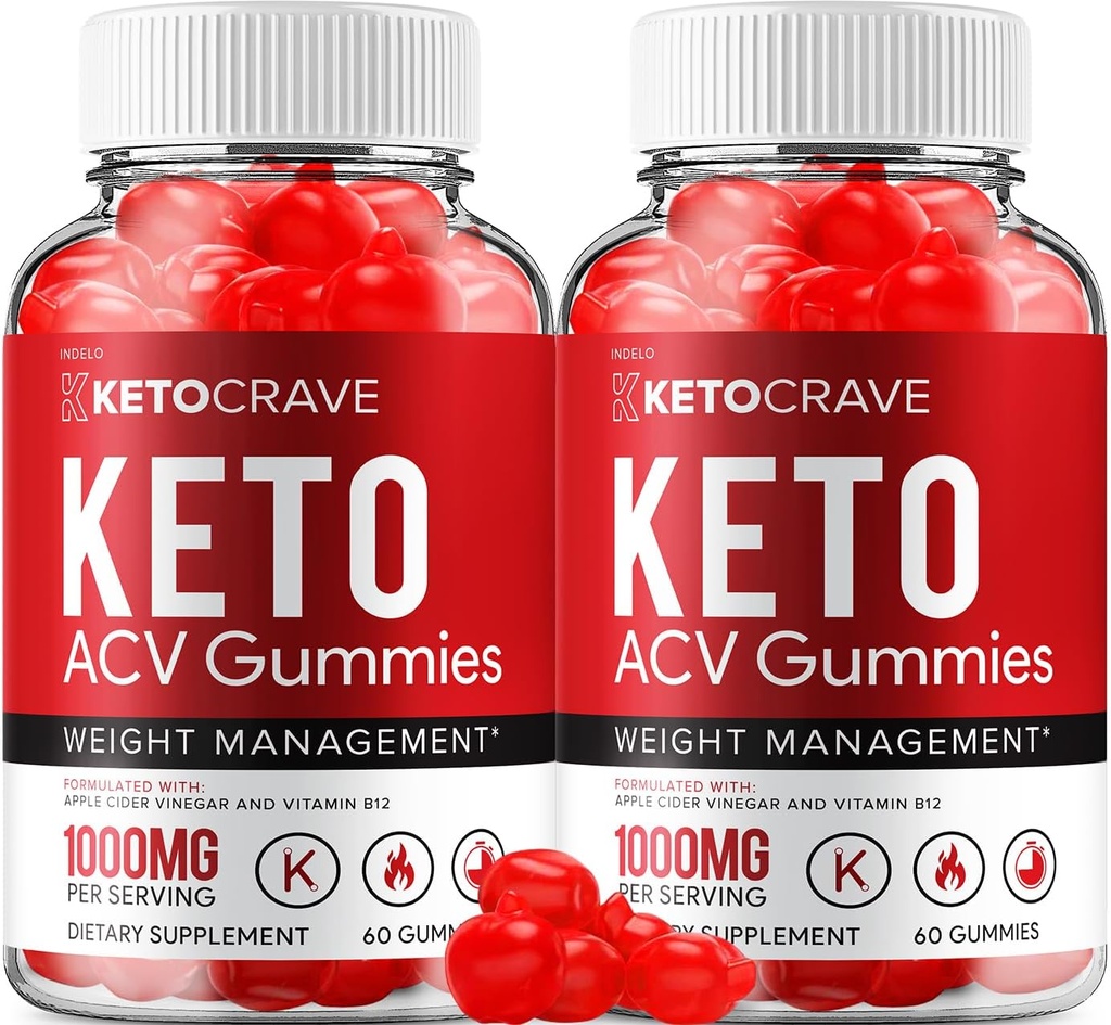 (2 Pack) Crave Keto ACV Gummies - Advanced Formula Crave Keto Plus ACV Weight Management Gummies Apple Cider Vinegar Crave ACV Gummies Dietary Supplement Reviews Men Women (120 Gummies)